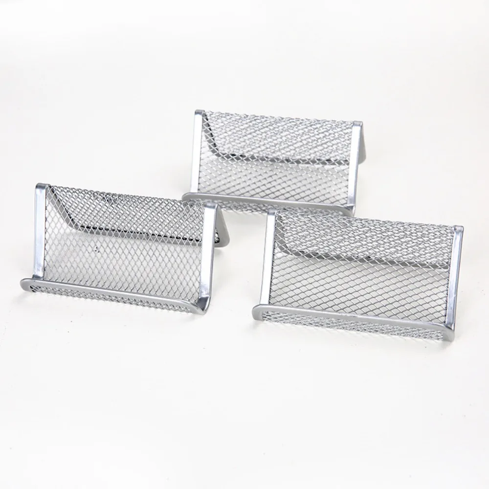 Display Bracket Mesh Card Metal Holder Metal Mesh Portable Business Card Display Stand Durable Fashion Name Card Display Holder