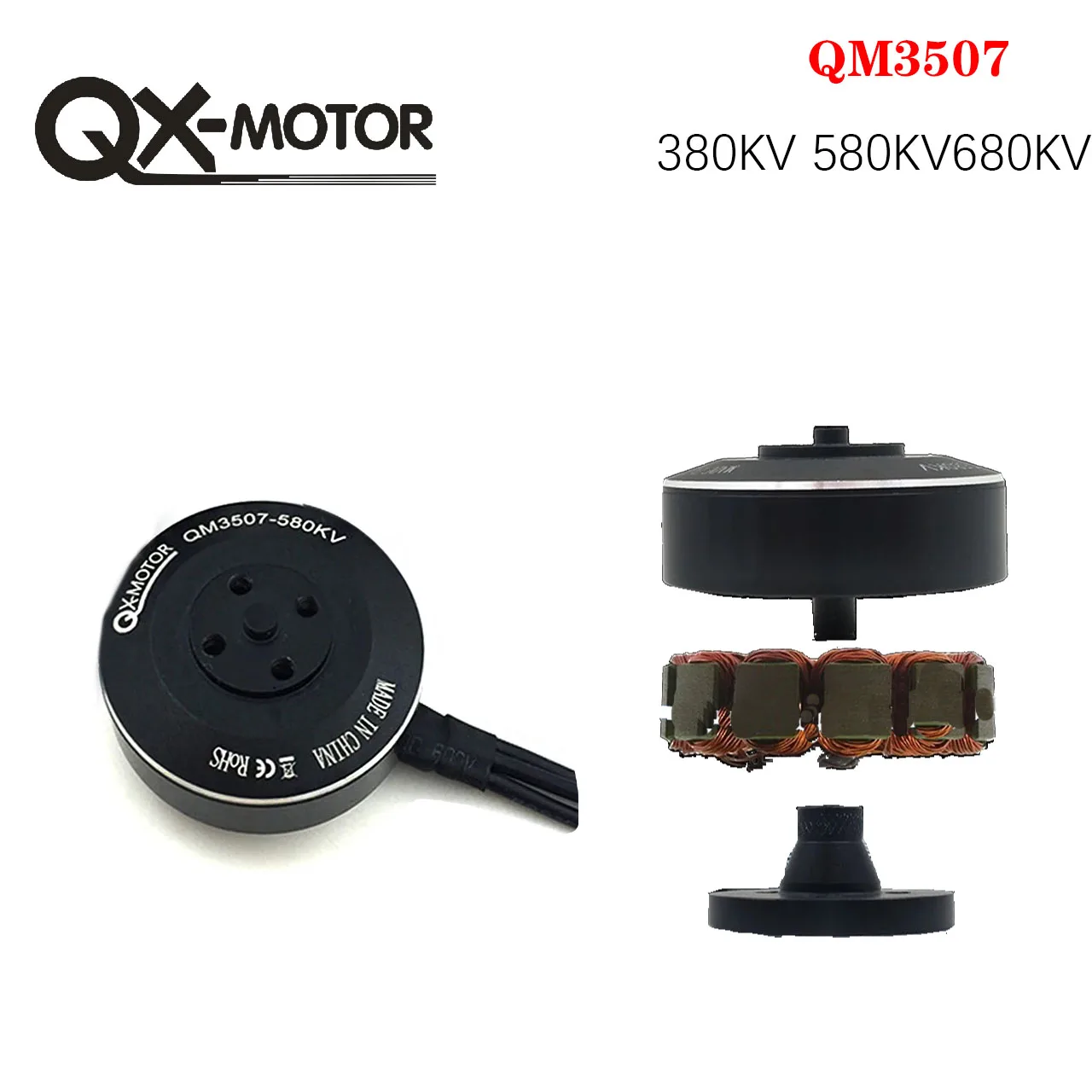 QX-MOTOR QM3507 380KV 580KV 680KV CW CCW Brushless Motor For RC Multirotor Quadcopter Hexa Drone Parts