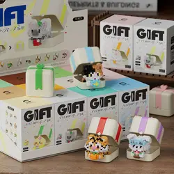 New Creative Pet Series Small Particle Building Blocks Cute Puppy Kitten Squirrel Assembly Toys Children's Educational Gifts