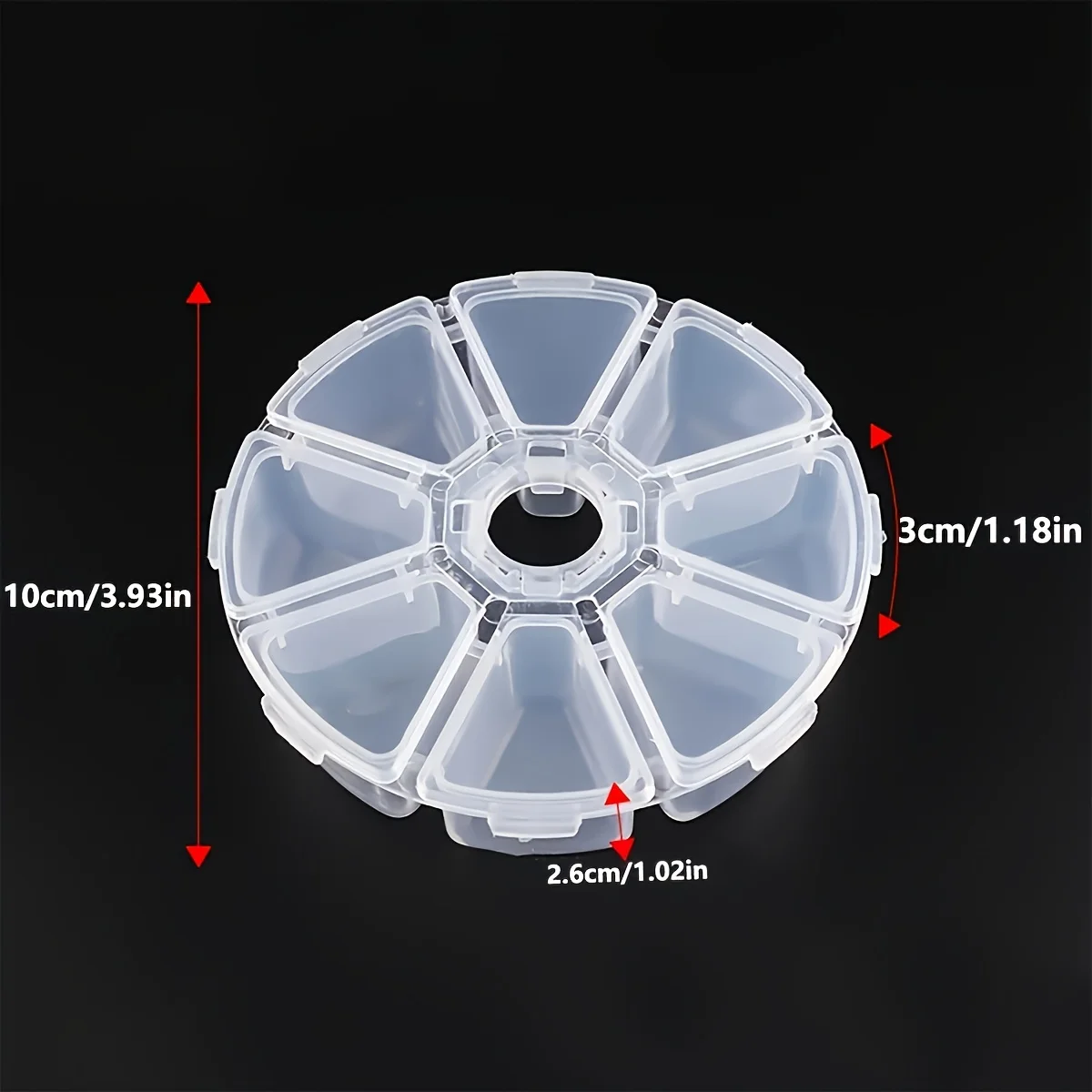 1 صندوق تخزين بلاستيكي شفاف مع 8 حجرات، مناسب للمجوهرات واللوحات ومجوهرات الأرز والأشياء الصغيرة. #2