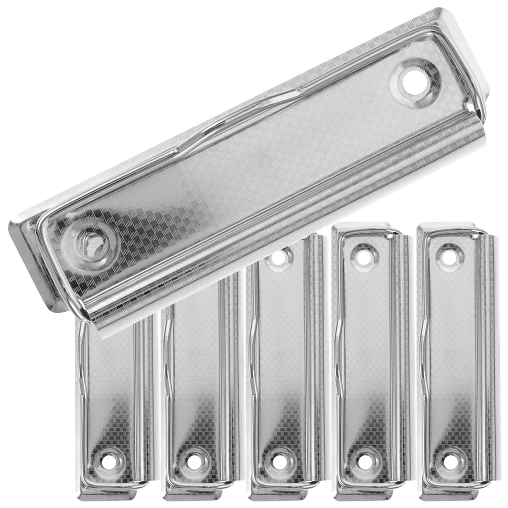 6Pcs Mountable Clipboard Clips Metal File Clamps with Rivets for Boards Documents Office School Writing Stationery Supplies