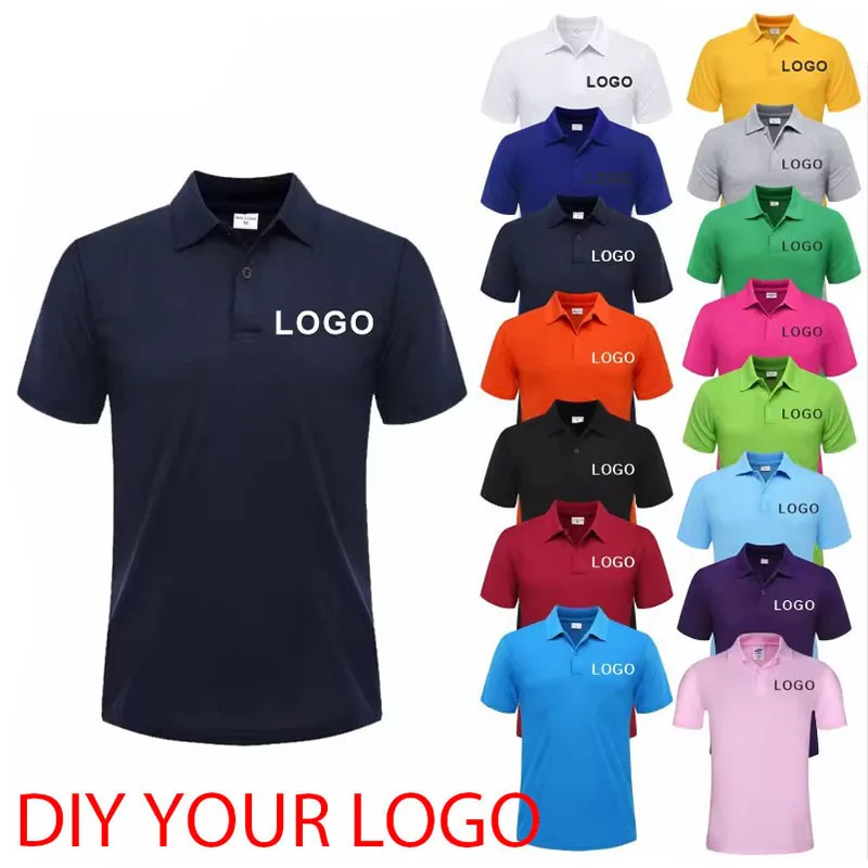 20pcs Custom LOGO Casual Polo Shirt Cheap Breathable Customized Polo Personal Company Group Printed Embroidery Work Polo shirts