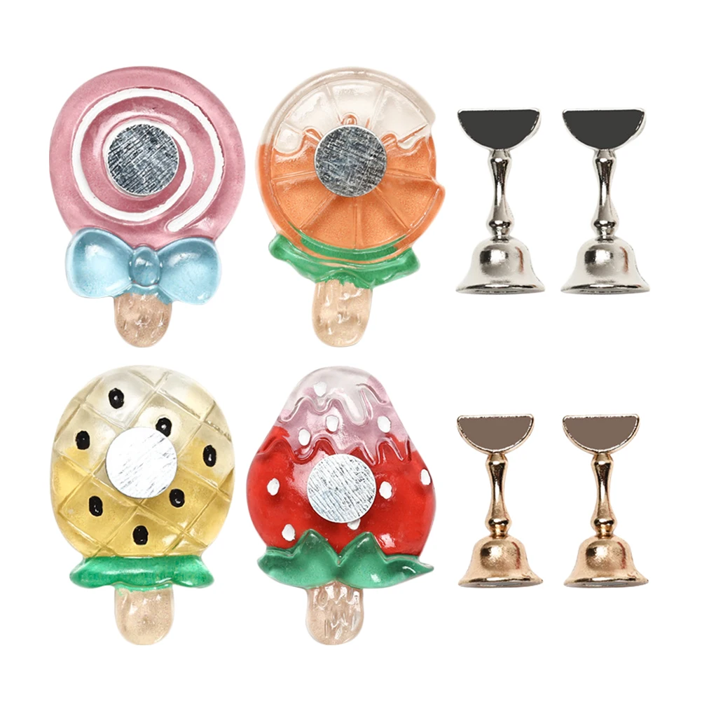 4 stuks Nail Art Practice Stand Hars Nagelhouders voor het schilderen van nagels Draagbare valse druk op displaystandaardbenodigdheden