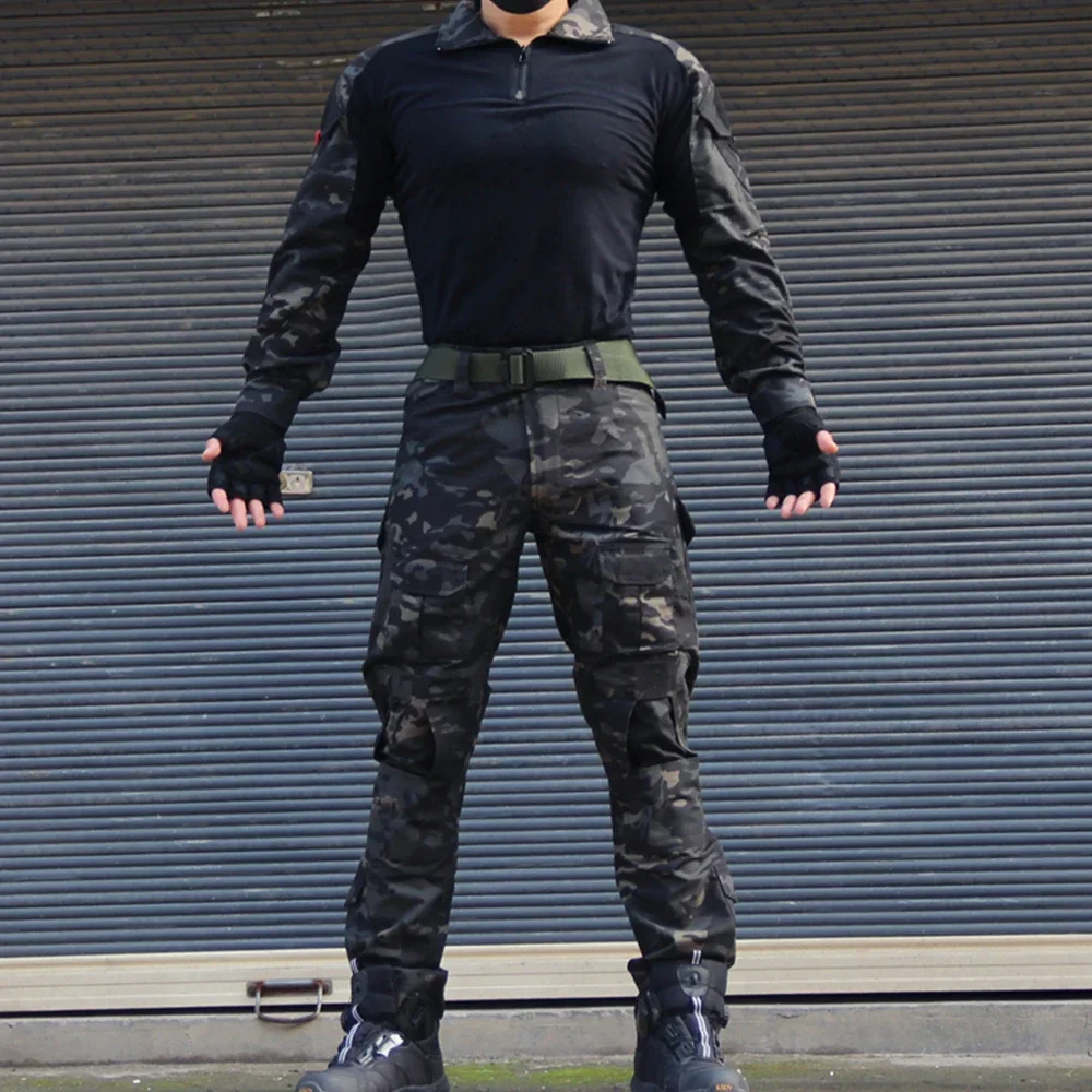 Mundury taktyczne garnitury Airsoft Ripstop garnitur multi-camo kieszonkowe koszule myśliwskie spodnie Fish Training Airsoft Paintball zestawy ubrań