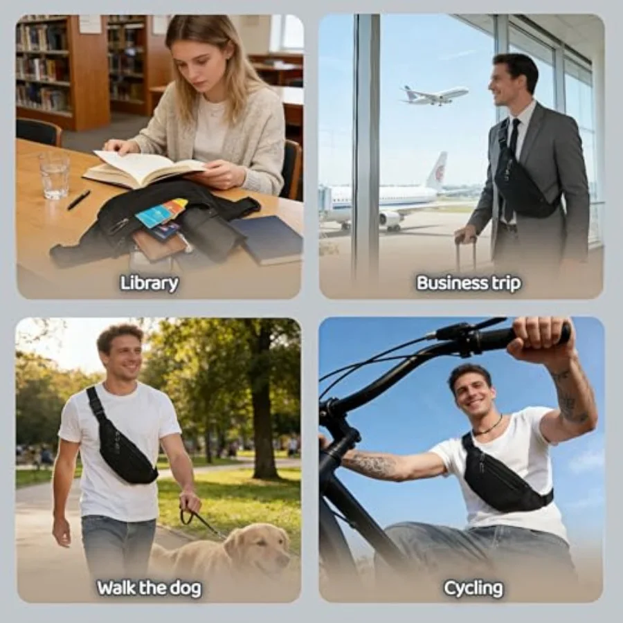 Fanny pack worn by a person, demonstrating capacity
