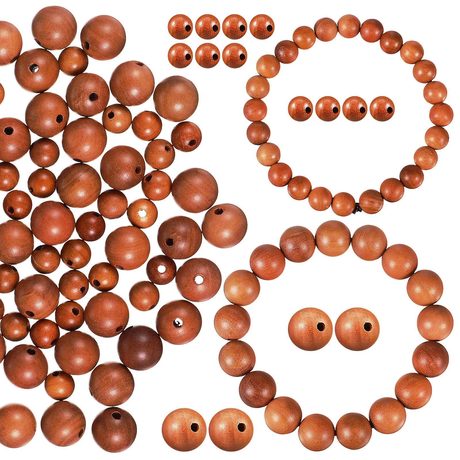 

100pcs Wooden Buddha 0 8cm 1 2cm Craft Wood Beads for Jewelry Round Bracelets Small Wooden Beads with Holes Bulk Pack