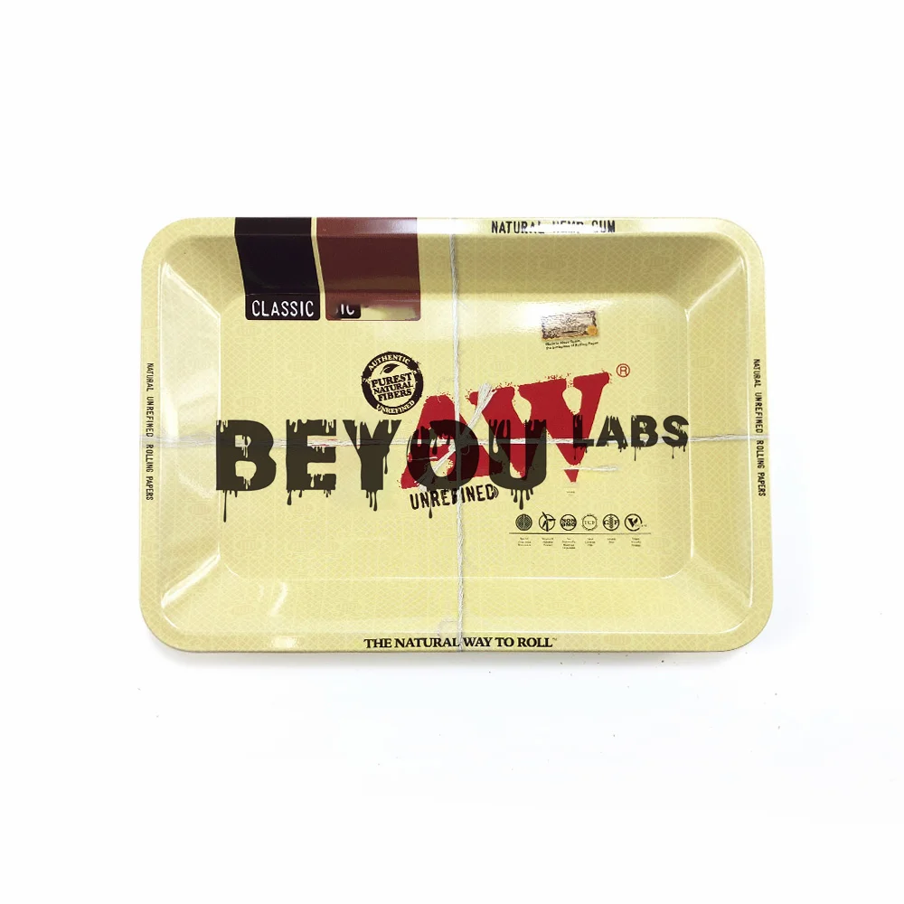 Rolling Tray Smoking Grinder Storage Cigarette Tobacco Paper Accessories Trays Magnetic Lid Set Metal Plate Customize 18X14CM