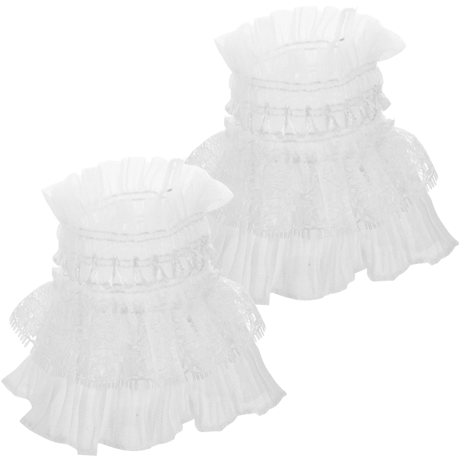 

1 Pair Ruffled Fake Sleeve Cuffs For Women Detachable Wrist Sleeves Lace Trim Wedding Party Prom Dress Accessory Puff Sleeve