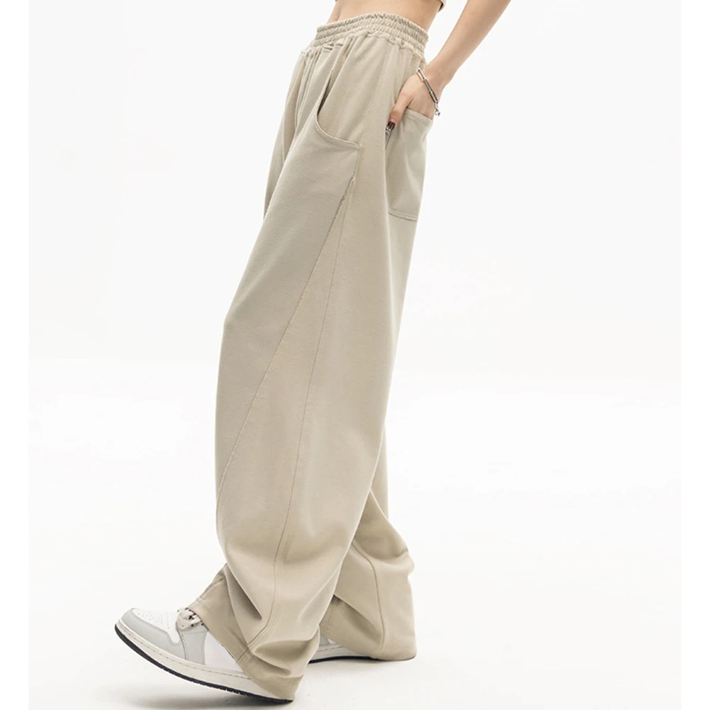 سراويل بدلة غير رسمية سراويل عالية الخصر موضة الربيع مريحة تناسب تصميم ثنيات نمط لون خالص للارتداء اليومي