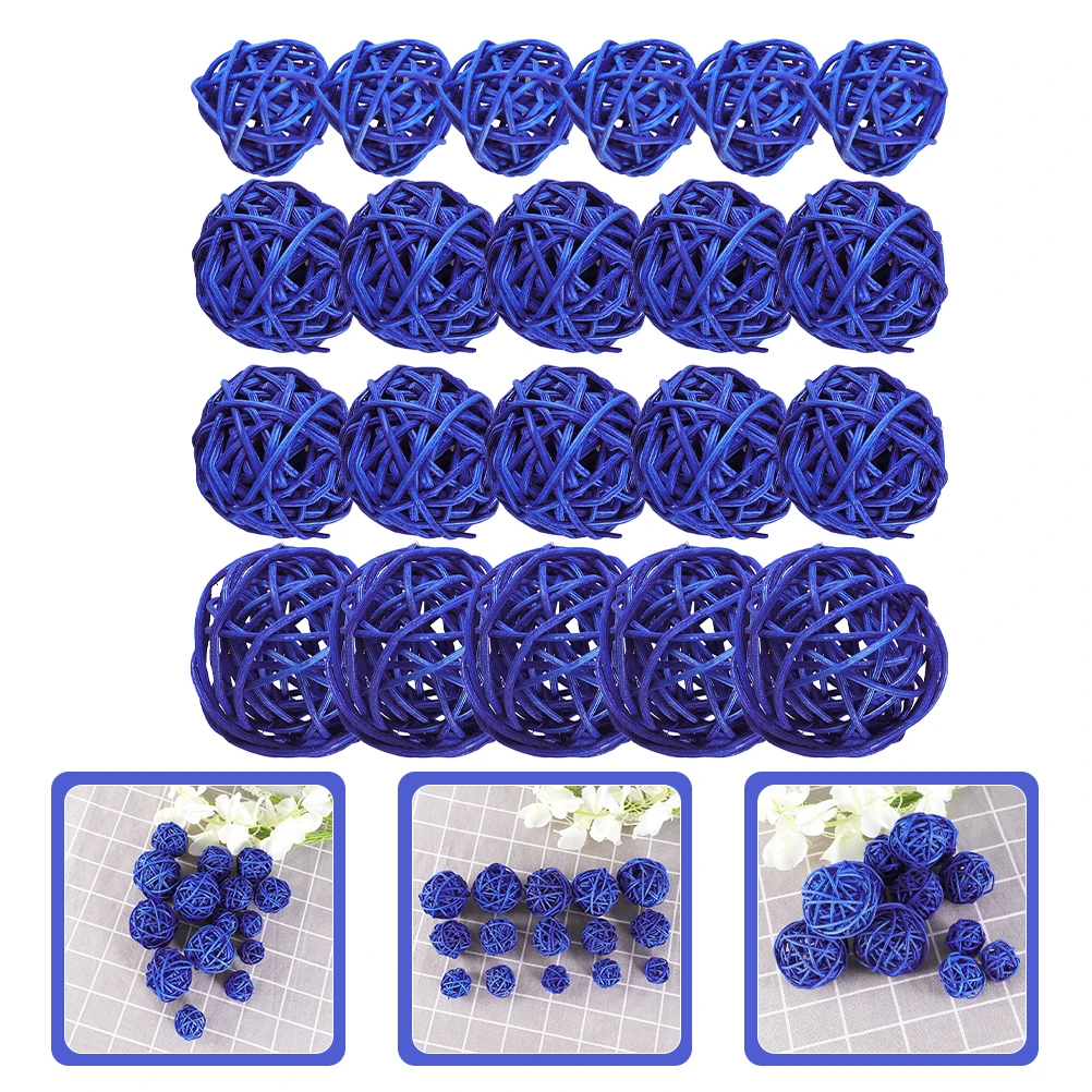 

30Pcs Rattan Ball Hanging Decor Natural Handcrafted Vase Filler Bowl Fillers for Home Wedding Christmas Halloween Party