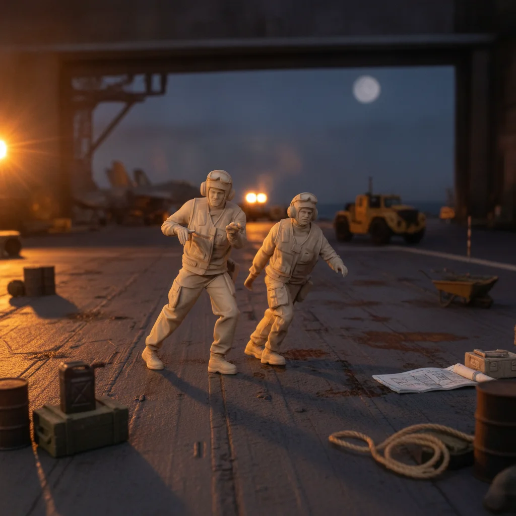 

2 Pieces Targeting-9 Transport Dolly Operators Highly Detailed Missile Handling Crew Figure Set Display Scene Fine Model