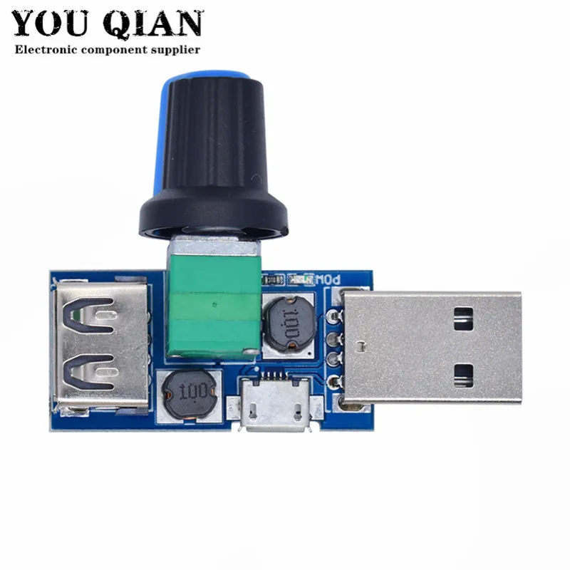 DC 5V Micro USB Fan Governor Wind Speed Controller Air Volume Regulator Cooling Mute Multifunction Noise Reduction Switch Module