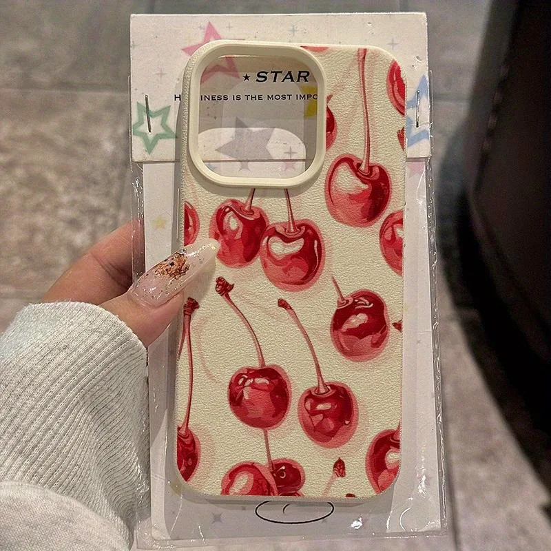 الكرز الأحمر المطبوعة Lichee نمط تصميم جراب هاتف آيفون 17 برو ماكس 16 زائد 15 14 13 12 11 XS ماكس XR X XS 16E 17 غطاء الهواء #1