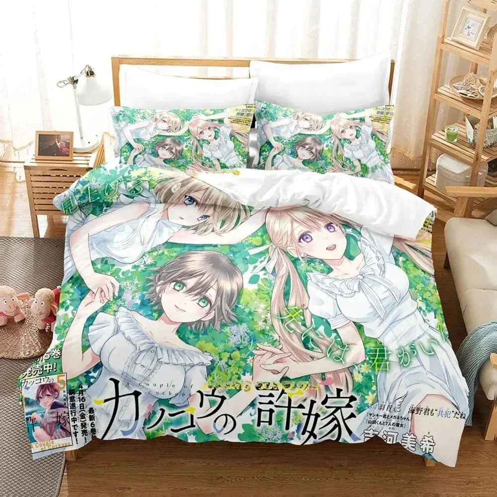 New Anime A Couple Of Cuckoos Bedding Set Bedroom Soft Modern Bedspreads Comefortable Duvet Cover Quilt Cover And Pillowcase