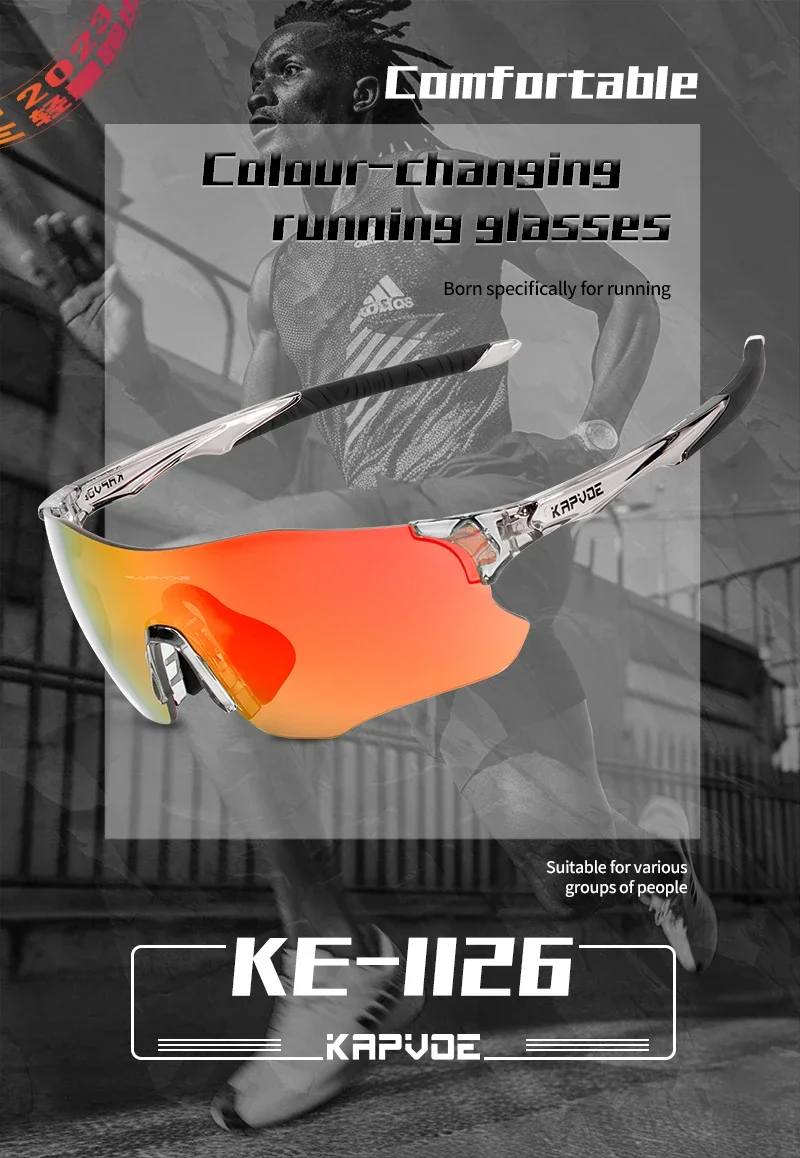 2024 kapvoe rote photo chrome Laufs onnen brille Sport für Männer blaue Marathon-Fahrrad brille Mountainbike-Brille Brille – Detail 1