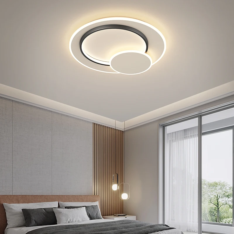 Imagem -02 - Simples Led Luzes de Teto Moderno Quarto Sala Estar Hall Lâmpada Nordic Circular Decorar Lustre Teto Sala Luminária