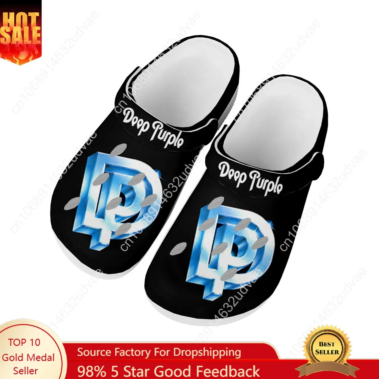 

Deep Purple Water Shoes Men Women Teenager Comfortable Fashion Home Garden Clogs Custom Sandals Beach Breathable Hole Slippers