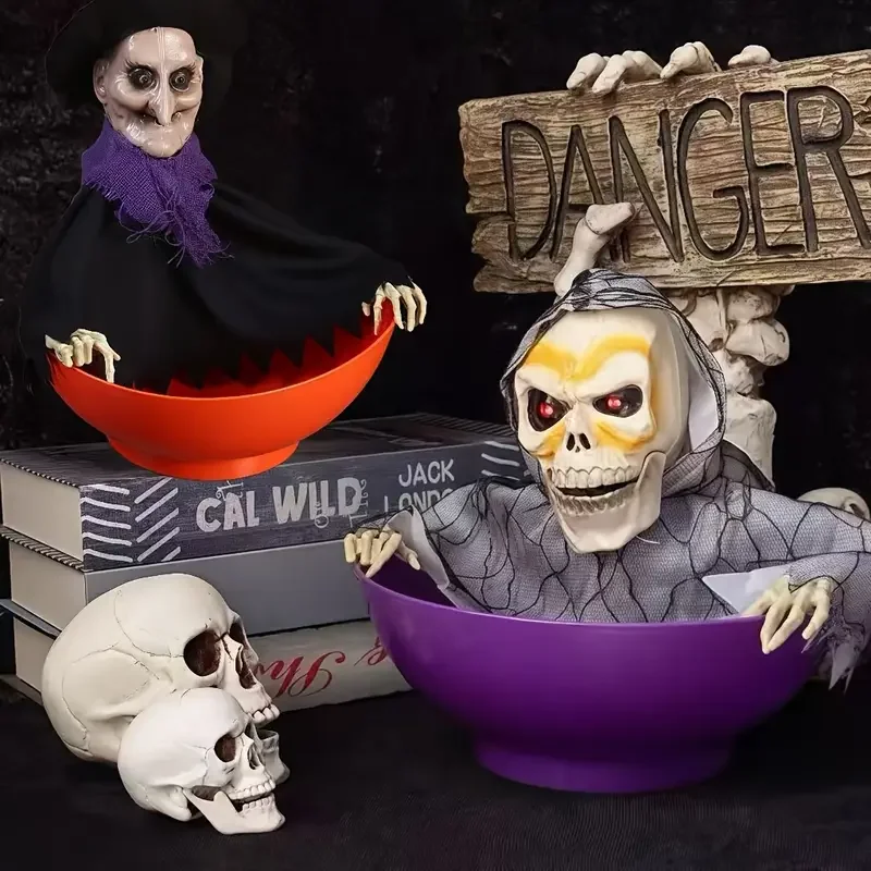 Humorous Halloween Candy Bowl Trick Candy Dish Scary Party Supplies Haunted House Decoration Spooky Table Accessories