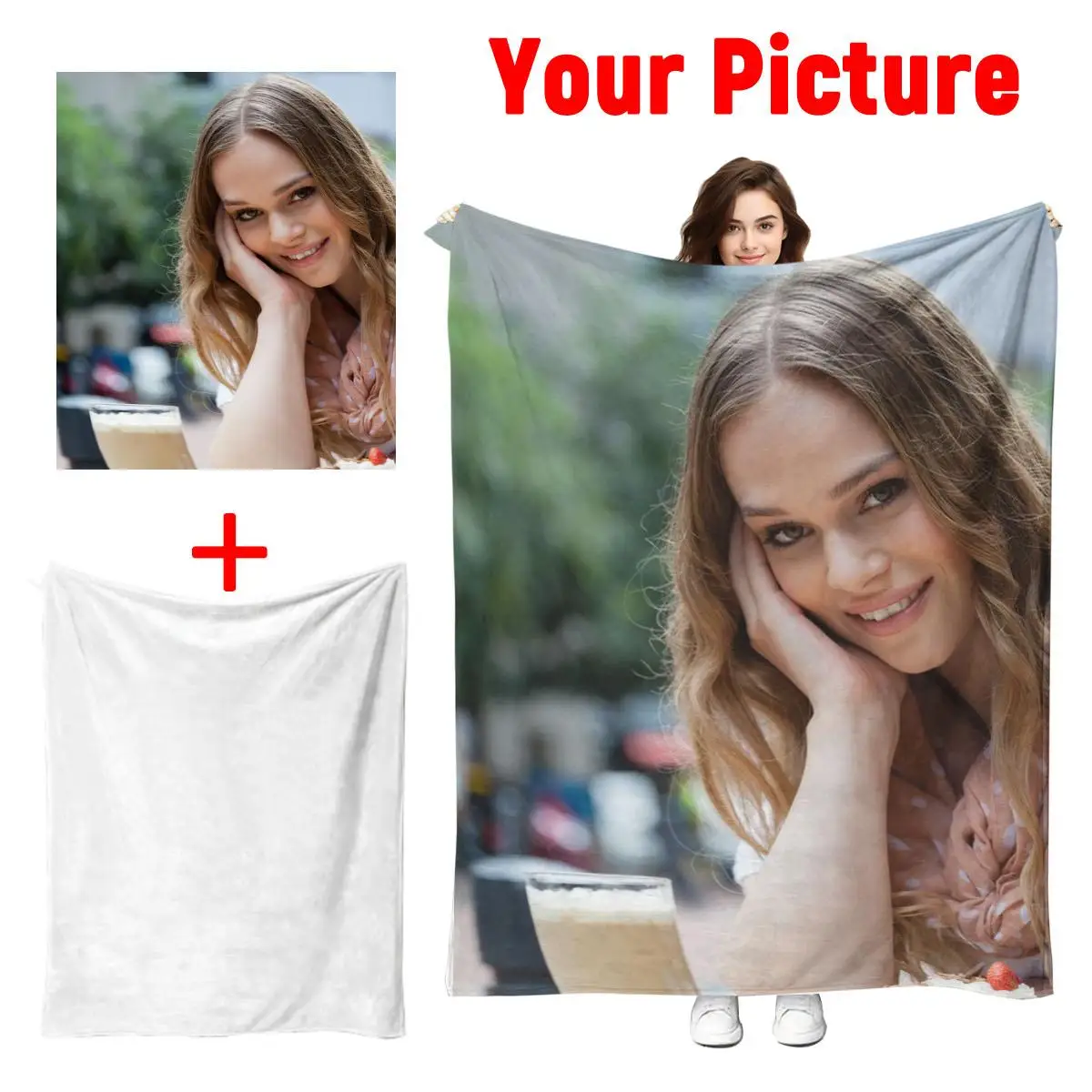 Halloween Custom DIY Personalized Photo Blanket for Your Loved One - Flannel Blanket Item - Customize with a Warm Photo, Soft an