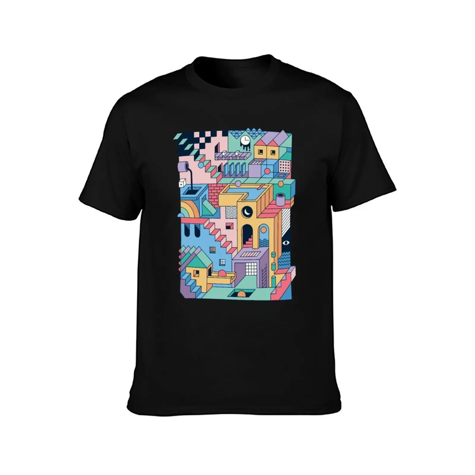 80's Escher Active T-Shirt Work Daily Short Sleeve Top
