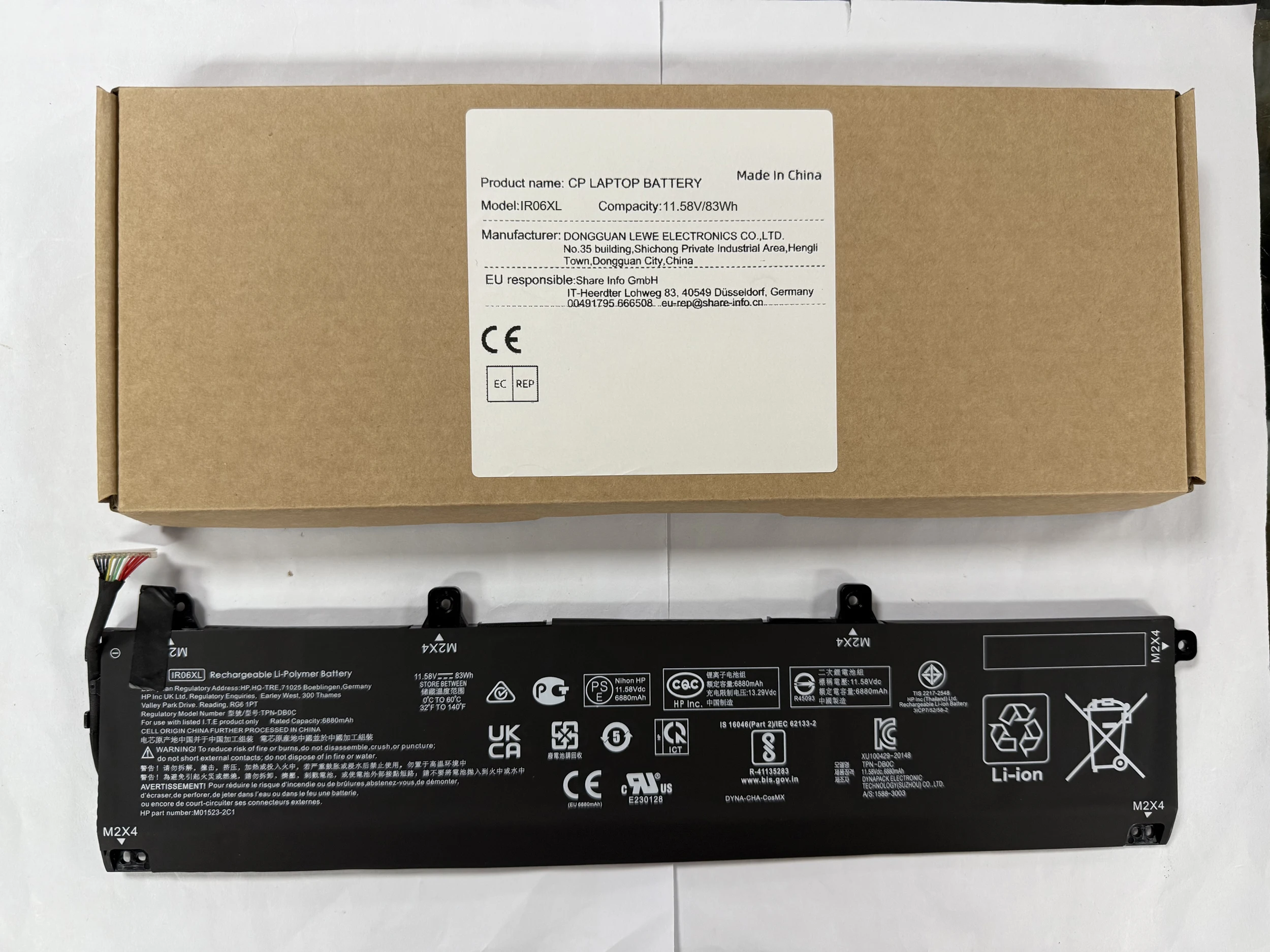 

Laptop Battery IR06083XL IR06XL M01523-2C1 M02029-005 For ZBook Power G7 Series 1J31AEA 2C9N7EA 1J3Q8EA 1J3X7EA 11.58V/83Wh