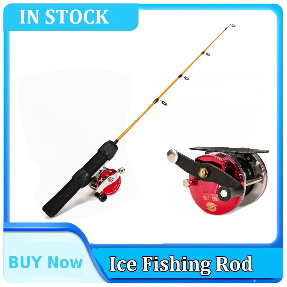 Ice Fishing Rod With Reel Outdoor Sport Mini Fishing Feeder Ultra-short River Shrimp Carp Fishing Pole Winter Fish Rods Tackles