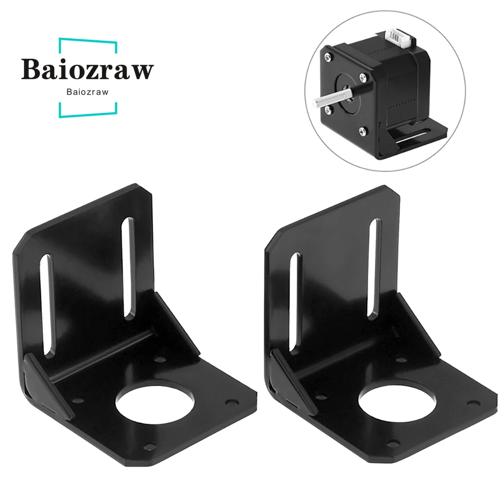 Nema23 Mounting L Bracket 57 Stepper Motor Fitted Black Alloy Steel Mounting Bracket NEMA 23 NEMA17 Mount for 42/57