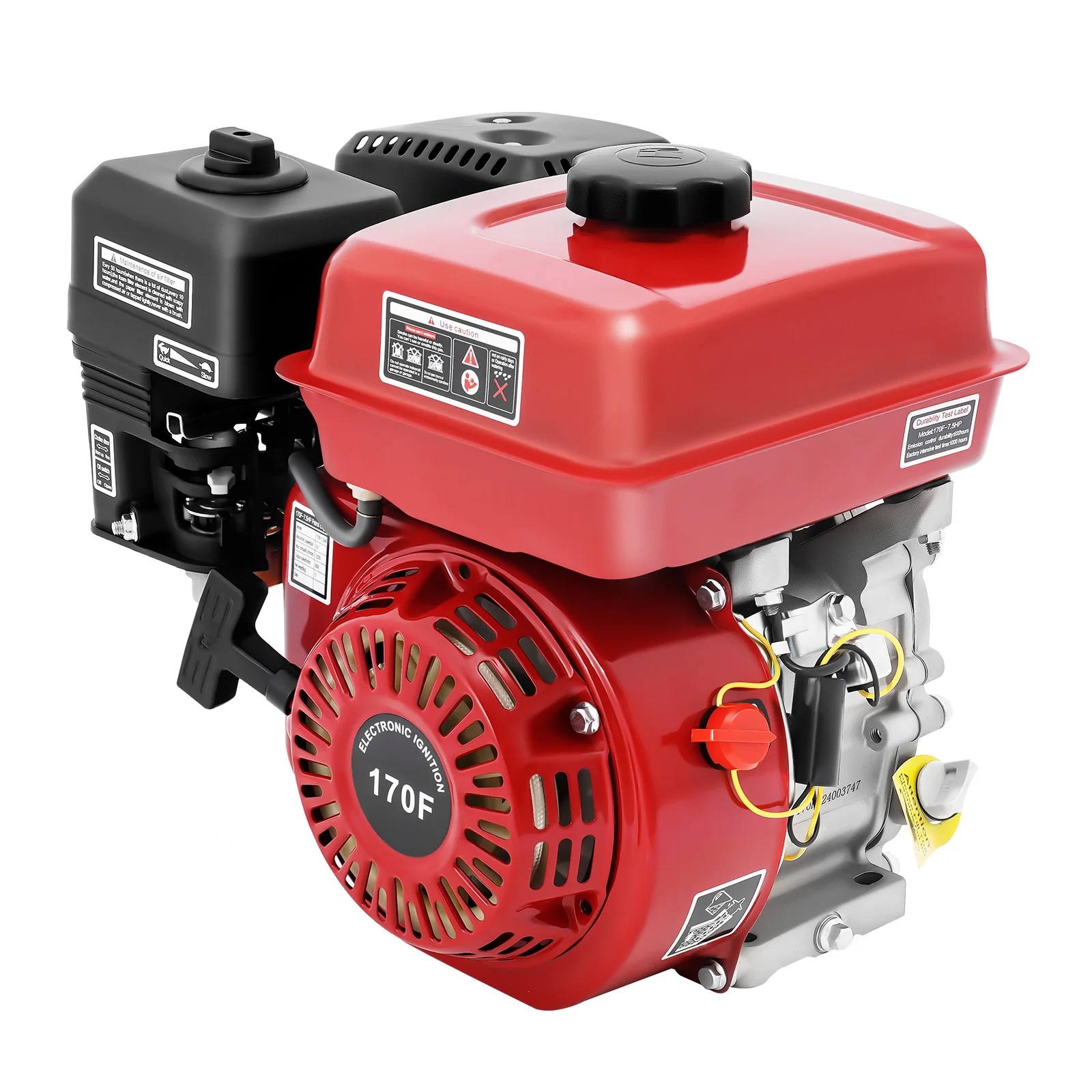 212cc 7.5HP Gas Engine 4-Stroke,0.95Gal Fuel Tank for Water Pump Generator Pressure Washer,3600RPM Pull Start Replacement Engine