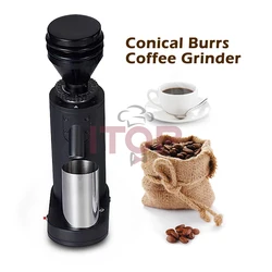 ITOP Electric Coffee Grinder Metal Bean Hopper Exquisite Small Espresso Coffee Grinder Machine Titanium Burr for Espresso Coffee