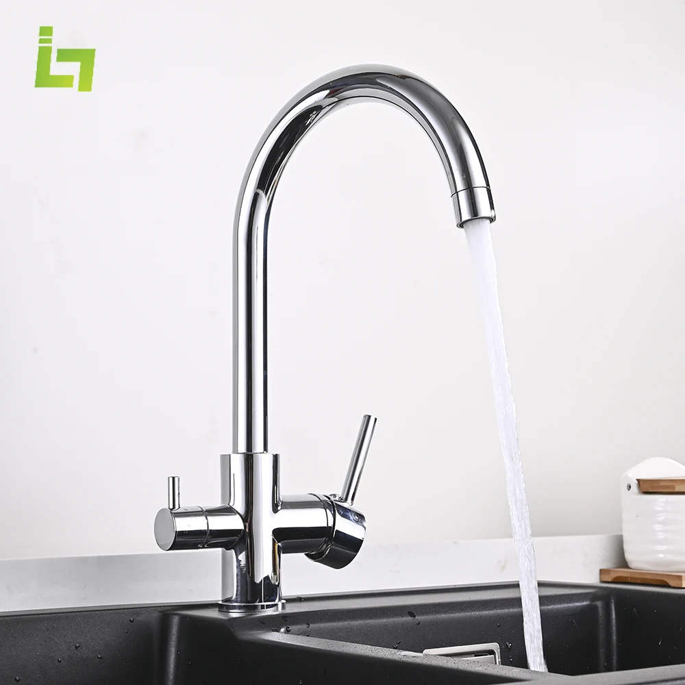 

Purification Water Kitchen Faucet Hot and Cold Rotating Brass Material Sink Mixer Drinking and Washing Tap