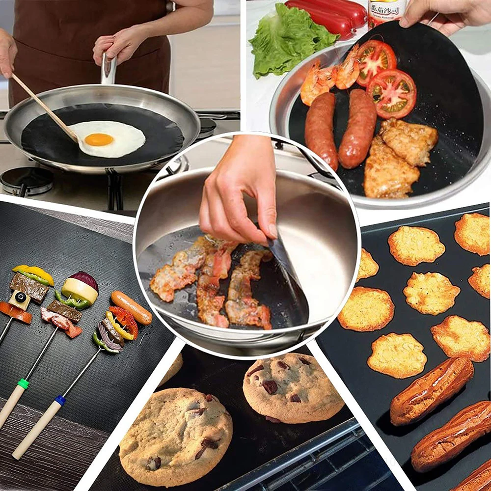 Grill Mat 60x40CM Non-Stick BBQ Grill Liners Oven Grill Foil Barbecue Liner Reusable Mat Cut to Any Size Bbq Tools Accessories