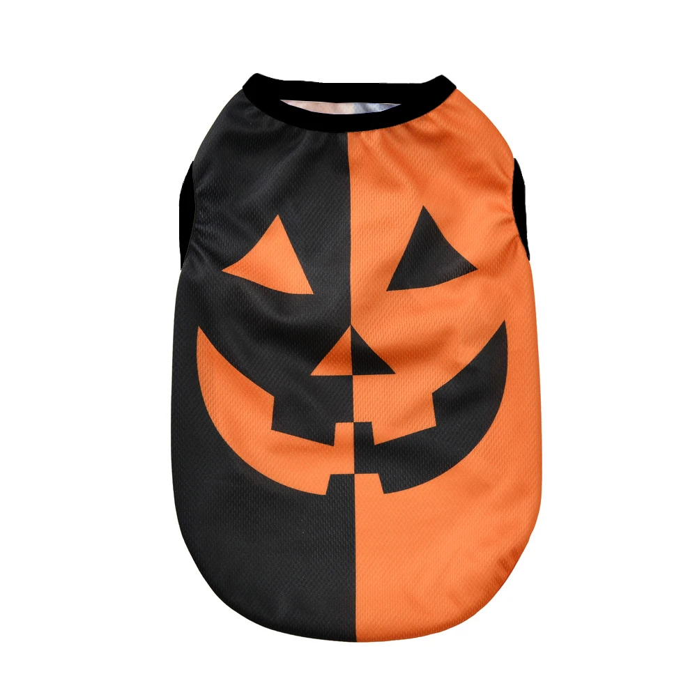 Halloween Kürbis Print Hunde kleidung für kleine mittelgroße Hunde Katzen atmungsaktive Haustier T-Shirt Chihuahua Französisch Bulldogge Welpen Kostüme – Detail 6