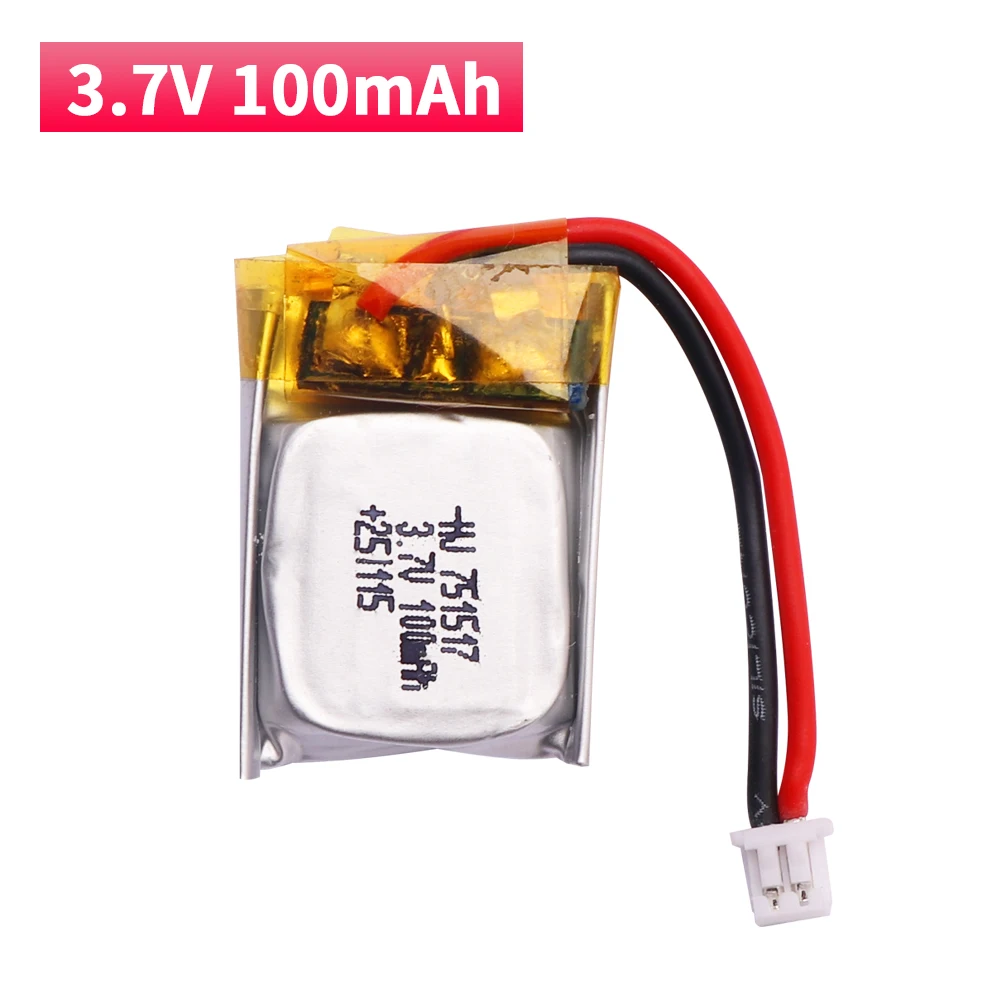 3.7V 100 มิลลิแอมป์แบตเตอรี่ลิโป้ FQ777-124 สำหรับฮับซาน Q4 H111 สำหรับ Wltoys V272 V282 V292 Rc โดรนแบตเตอรี่อะไหล่ 1-10PCS
