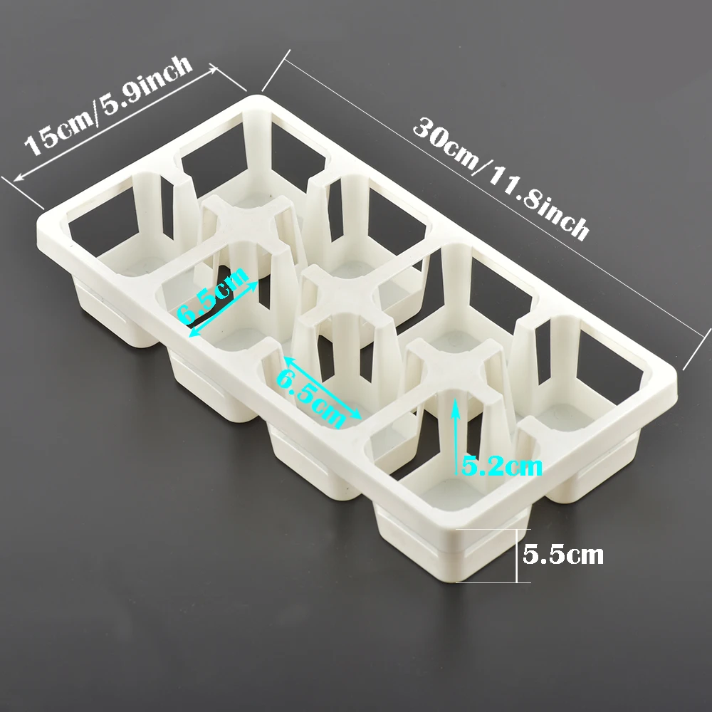 8 otworów sukulenty garnki plastikowy kwiat rośliny doniczkowe pojemnik sadzonki przedszkole dostarcza dekoracji wnętrz (średnica wewnętrzna. 6.5CM)