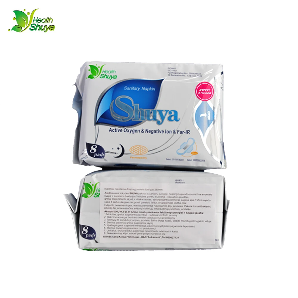 5 Packs Anion Sanitary napkin Improve immunity antibacterial pads Sanitary towels panty liner Active Oxygen Negative pad