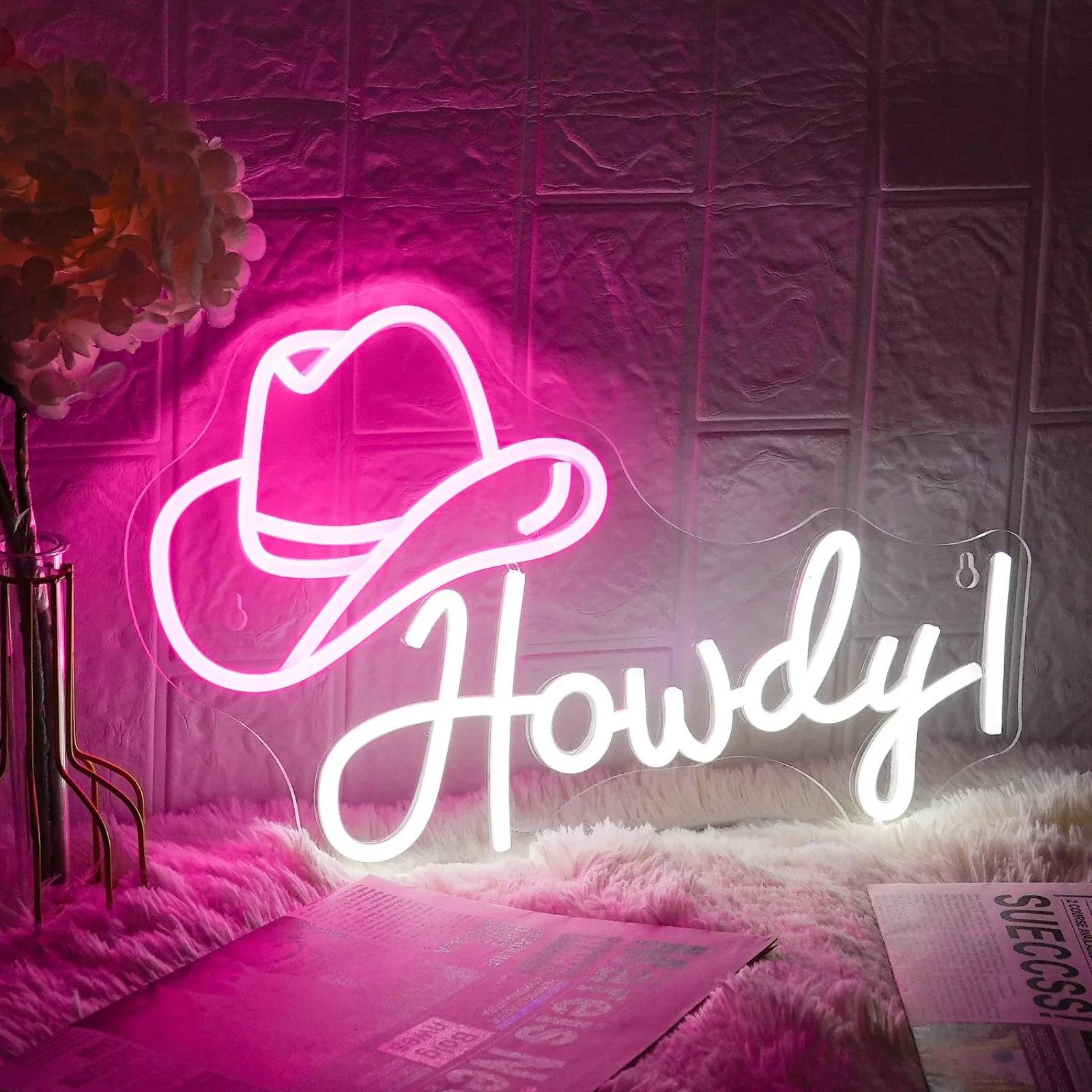 

Howdy Cowboy Neon Signs Cool LED Neon Lights Dimmable Neon Signs USB Powered for Gameroom, Beer Bar Cafe Recreation Room