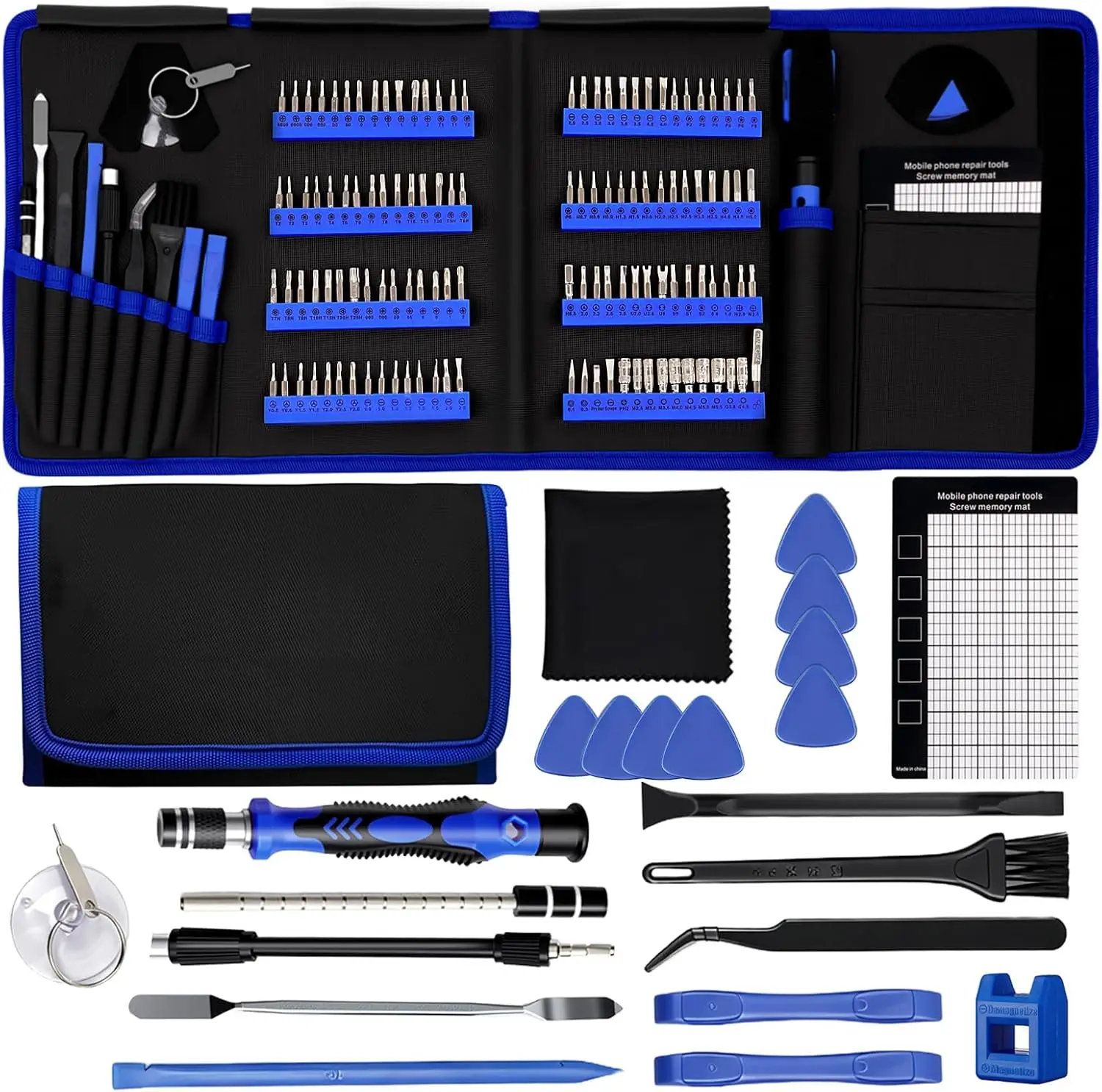 

142-Piece Precision Screwdriver Set for iPhone,MacBook,Laptop,Tablet,Complete Repair Toolkit with Ergonomic Handle&Carrying Bag