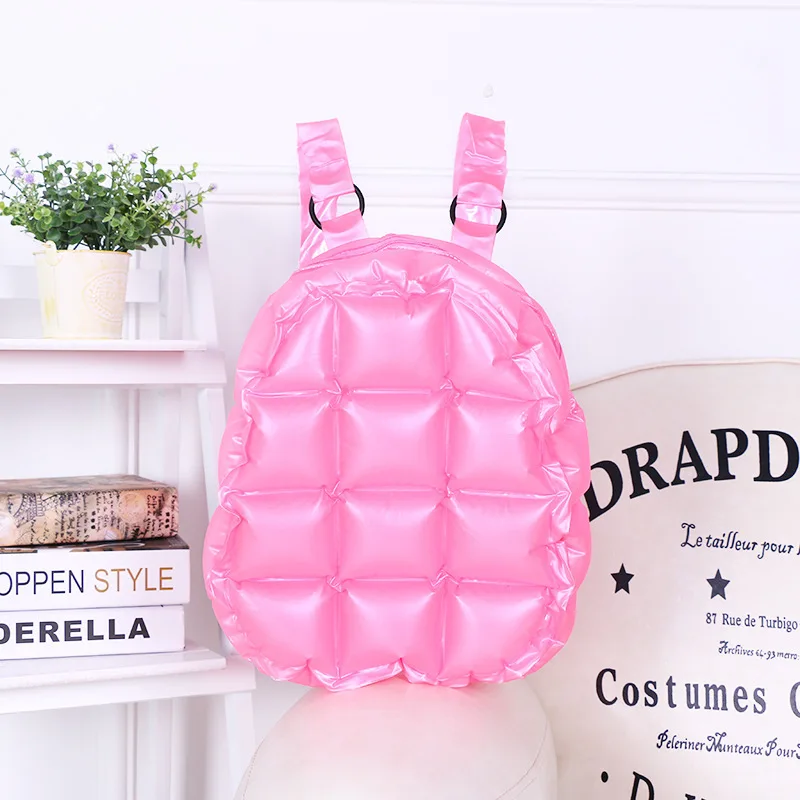 Zaino carino gonfiabile in Pvc borsa da scuola di grande capacità borsa da scuola impermeabile borsa da spiaggia Color caramella borsa da scuola per