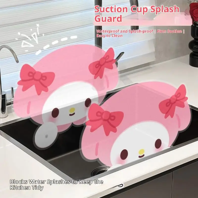 Simpatico cartone animato Sanrio Lavello Acqua a prova di spruzzi Piscina d'acqua Deflettore Gadget da cucina Piastra con ventosa Piastra di ritenzione dell'acqua