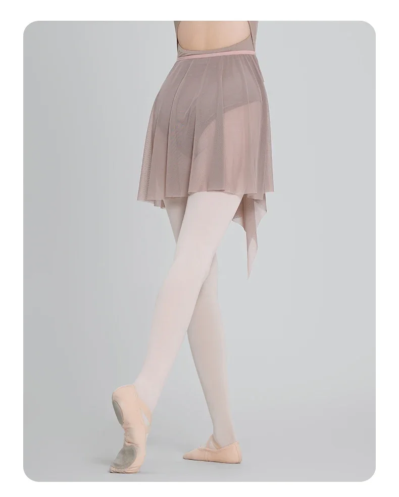 Ballettrock für Erwachsene, Übungs-Tutu, asymmetrischer Mesh-Tüll-Tanzrock für Damen – Detail 11