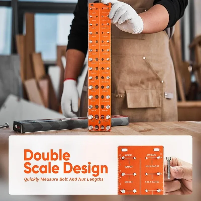 Parafuso Medição Tool Set, Porca e Parafuso Thread Checker, Precision Gauge, Nut Bolt