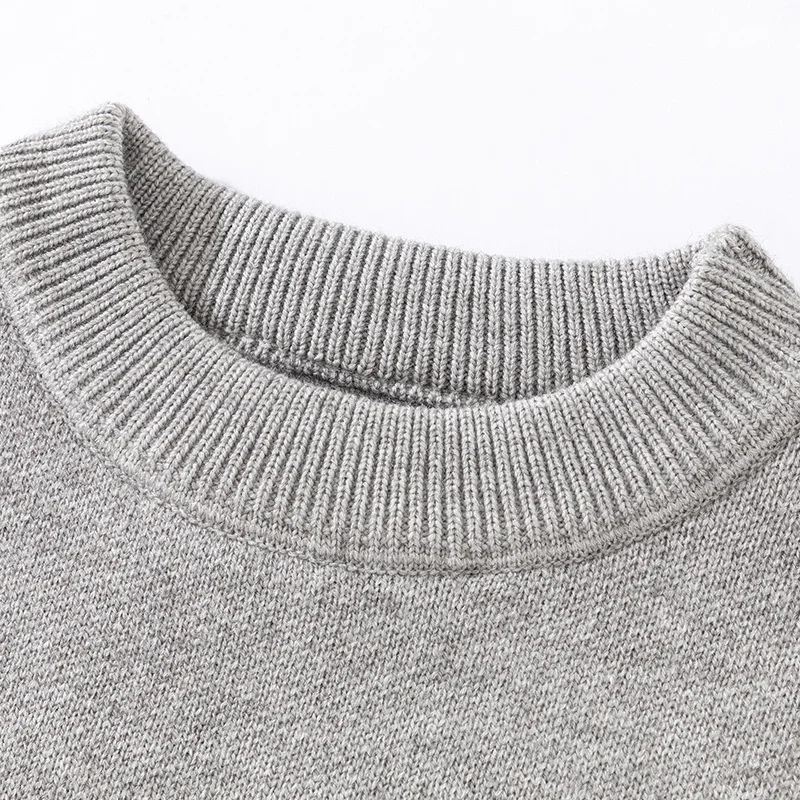 Neuer Herrenpullover für Herbst und Winter, Rundhals, locker geschnitten, trendig, gestrickt, Luxusmarke, Basispullover, warm und vielseitig, Herrenbekleidung. – Detail 10