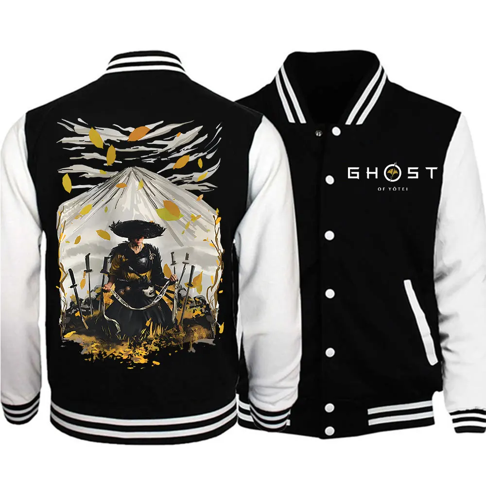 

Бейсбольная форма Ghost of Yotei 2025, куртка Harajuku Game Merch, бейсбольные куртки для фанатов, подарок