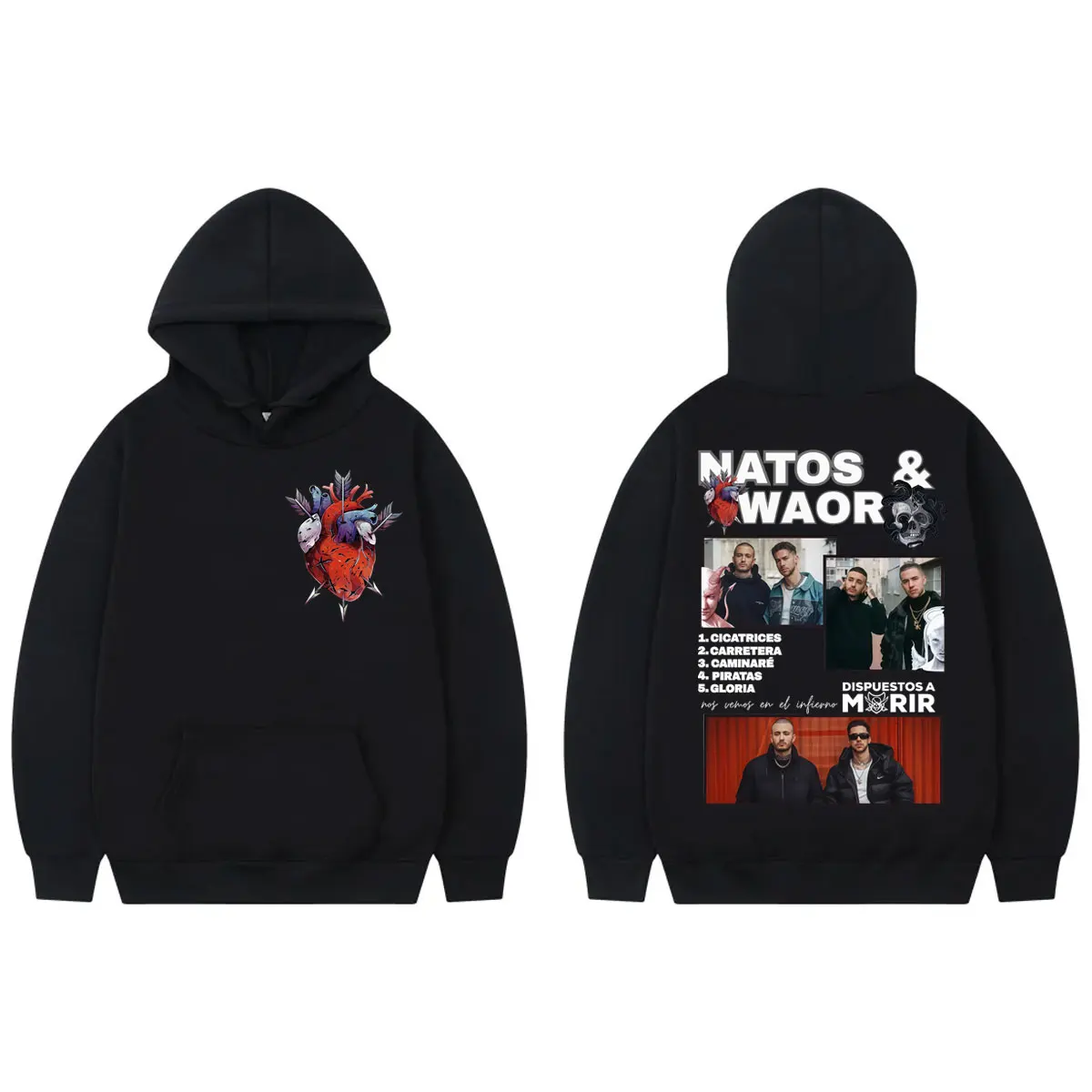 

Rap Band Natos Y Waor Album Merch Hoodies Men Women Hip Hop Fashion Hooded Sweatshirts High Quality Fleece Oversized Pullovers
