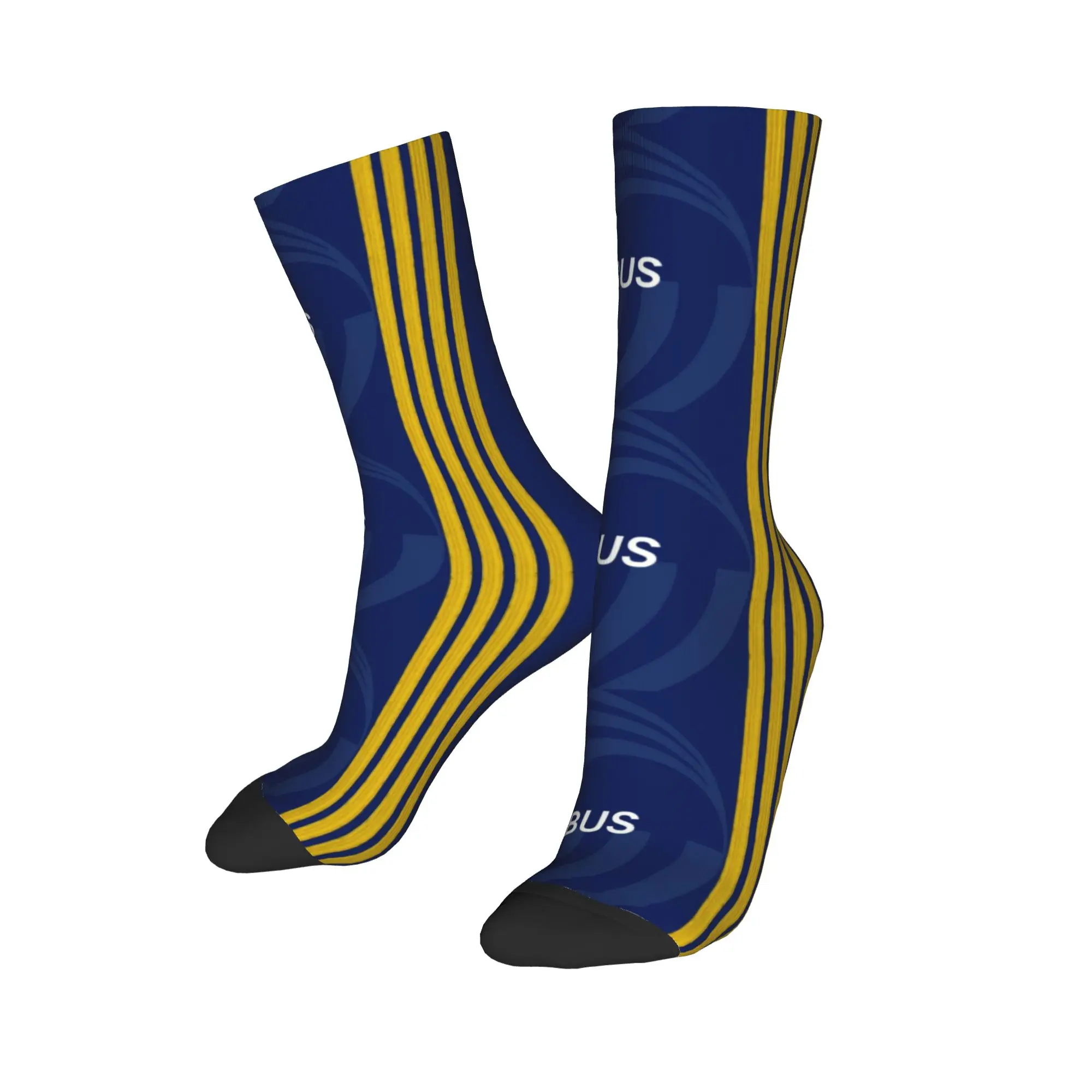 Custom Fashion Printed Airbus  Fighter Pilot Socks for Women Men Stretch Summer Autumn Winter Aviation Airplane Crew Socks view 3