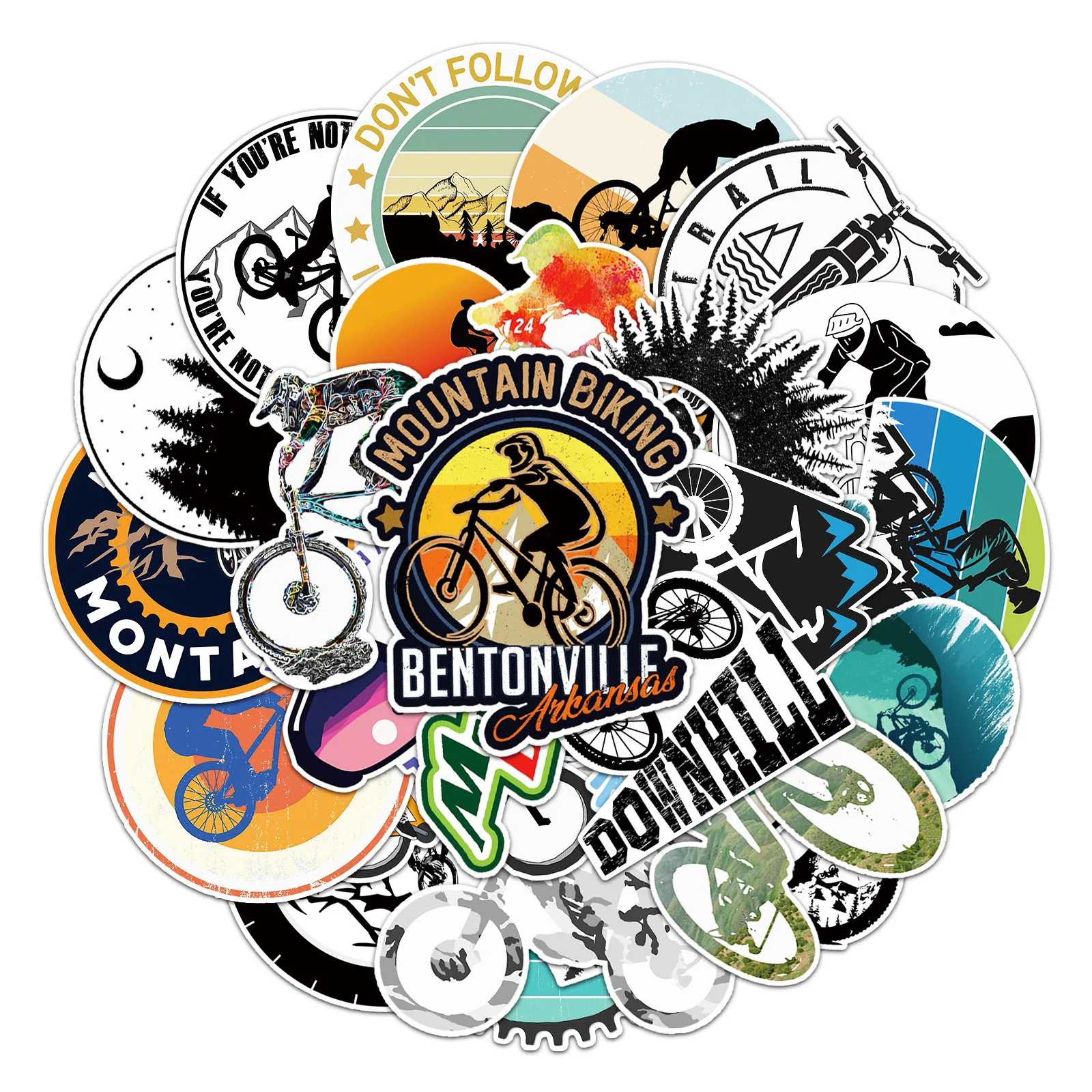 

50PCS Mountain Bicycle Graffiti Personality Cartoon Cool Cycling Decoration Skateboard Water Cup Stationery Box Luggage Sticker