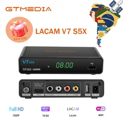 GTMEDIA-receptor de TV por satélite V7 S5X, decodificador DVB-S/S2/S2X H .265(8 bits), Mgcamd, CS, IKS, Biss Key, para América Latina