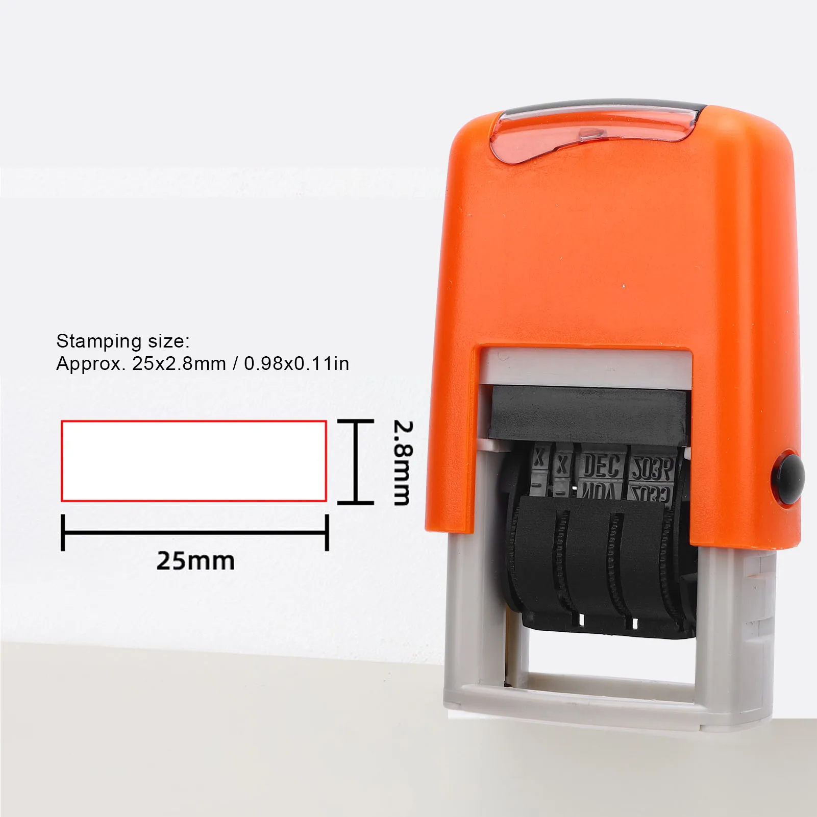 25x2.8mm Automatic English Date Stamp Clear Stamping Quick Drying Adjustable Date Stamp for Study Work Life