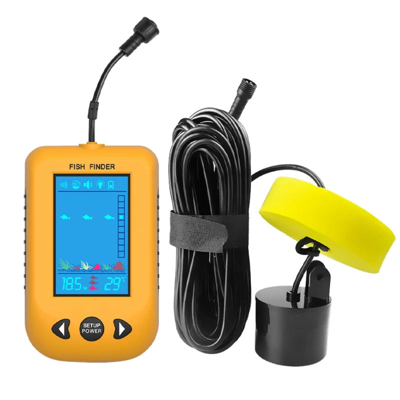 Portable 100M Sonar Fish Finder Handheld Depth Finder Fishing Gear With Sonar Transducer LCD Display For Lake Sea Fishing New