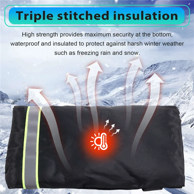 ALIM-4Pcs Outdoor Faucet Covers For Winter Freeze Protection 16X25CM Thicker Hose Bib Insulation Cover With Reflective Strips